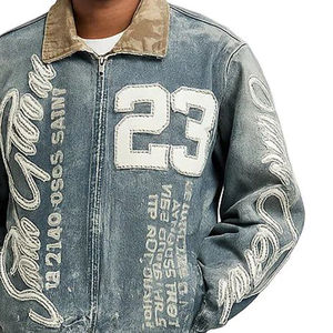 Ensemble veste et pantalon en jean durable à prix de gros – Veste et pantalon en jean oversize écoresponsables pour un style décontracté - Product Image 5