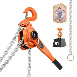 Heavy Duty Manual Lever Chain <b>Hoist</b> 6T 13200LBS Capacity G80 Alloy Steel Dual Pawl Mechanical 10FT Lift 6M Manual Come Along - Product Image 1