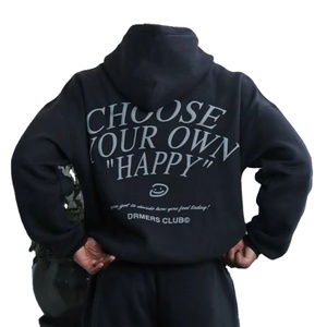 Premium Unisex 450 GSM 100% algodón polar de gran tamaño con capucha cómodo hombros caídos Puff estampado sólido con capucha para invierno - Product Image 5