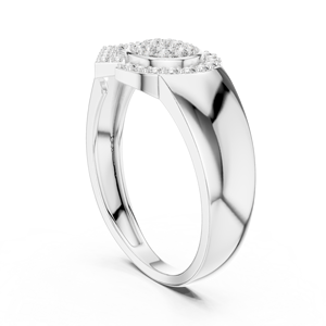 <b>UNIQUE</b> MEN'S CUT LAB GROWN DIAMOND <b>RING</b> SET 18KT SOLID WHITE GOLD RHODIUM PLATED CERTIFIED <b>ENGAGEMENT</b> WEDDING DAILY/Office Use - Product Image 3