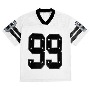 White Men's Short Sleeve Soccer Jersey Mesh Breathable Crew Neck Striped Design Custom Logo Sublimated Print Regular Fit - Product Image 3