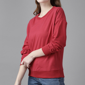Nouveauté, vente directe d'usine, sweat-shirts pour femmes avec logo personnalisé, matière solide, sweat-shirts pour femmes en coton très vendus - Product Image 4