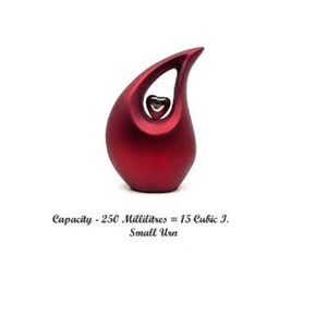 Glossy <b>Red</b> Adult Teardrop Brass Eco-Friendly Handmade Cremation Urns Personalized Memorial Ashes Keepsake Golden Heart Jars - Product Image 3
