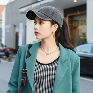 Gorro para mujer, cola de caballo alta, estilo vintage, lavado, parte superior suave, gorra de pico de pato, versátil, color liso, gorra de béisbol, primavera - Product Image 2