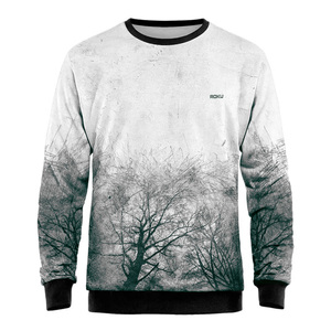 Sudadera de cuello redondo de poliéster/algodón de alta calidad para hombres, impresión Digital OEM personalizada, felpa teñida lisa, negro, cremallera sólida para - Product Image 3
