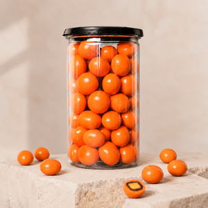 Chewy Dried Mango Chocolate Cover Orange Dragee Balls Packed In Custom Packaging Box For Chocolate Wholesale - Product Image 3