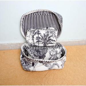 New Arrival Wholesale Handcrafted Tassel Printed Pure 100% Cotton Zipper Closure <b>Small</b> Lightweight Multi-Function Cosmetic Bag - Product Image 4