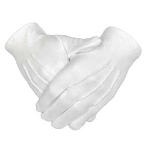 Gants unisexes maçonniques blancs 100% coton avec broderie artisanale, écologiques, pour une utilisation quotidienne en extérieur - Product Image 5
