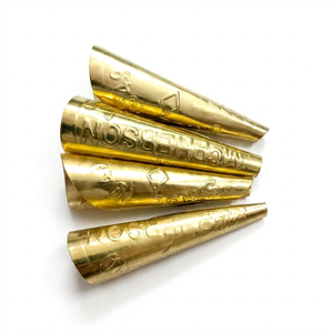 Conos de Latón Repujado Hechos a Mano, Accesorios de Campanas Tribales, Conos Metálicos con Acabado Vintage para Joyería y Decoración - Product Image 1