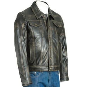Trendy Regular Fit Bulk Quantity Factory Made Solid Color Cowhide Leather <b>Jacket</b> Sheepskin Leather <b>Jacket</b> - Product Image 1