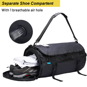 Casual Duffle Gym <b>Bag</b> 45L Unisex <b>Large</b> with Shoe Compartment Polyester Water-Resistant Fabric <b>Drawstring</b> Zipper Adjustable Strap - Product Image 4