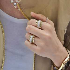 Anillo de Diamantes Ancho Acanalado de Oro Sólido de 14k y 18k con Diamantes Cultivados en Laboratorio CVD HPHT, Elegante y Moderno, Anillo de Boda de Lujo - Product Image 2