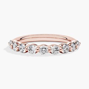 Bague de mariage en diamant rond cultivé en laboratoire en or rose 14 carats avec bande de diamants flottants 3/4 ct, bague empilable pour anniversaire ou mariage - Product Image 1