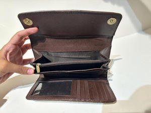 Nouveau Western à la main en cuir repoussé portefeuille à deux volets en cuir de vachette véritable cousu à la main Western HairOn cacher la carte de crédit pochette pour les femmes - Product Image 6