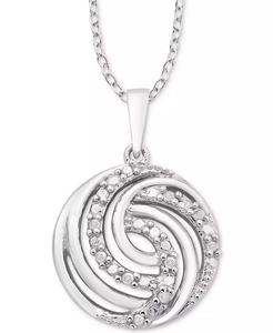 Collana pendente con ricciolo di diamanti 18 "(1/10 ct. T. w.) in argento Sterling | Macacy's - Product Image 1