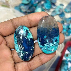 Vente en gros lot cabochon shattuckite naturel fait à la main en cristal bleu pierres précieuses de formes mixtes pour la fabrication de bijoux pierres précieuses en vrac - Product Image 1