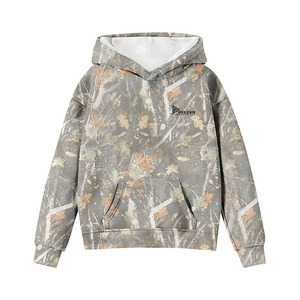 Sudadera con Capucha de Camuflaje para Hombre Relevo, Corte Regular, Felpa Francesa de 320 g/m², Transpirable, Informal, con Bolsillo Delantero - Product Image 1