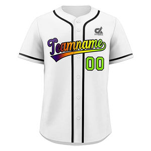 เสื้อเบสบอลสีขาวแบบกำหนดเองปี 2025 แขนสีส้ม แต่งขอบสีเหลือง ติดกระดุม ชุดทีม ปักชื่อและหมายเลขได้ สไตล์โปร ขายส่ง - Product Image 4