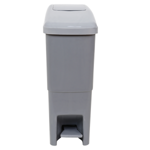 Rectangular Plastic Waste <b>Bin</b> With Pedal <b>Lid</b> Gray Color Simple Style Indoor Use - Product Image 1