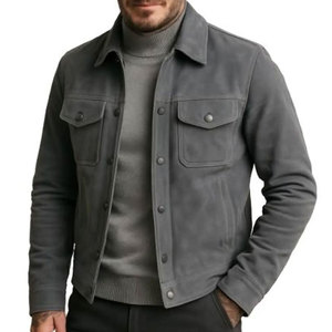 Winter Ready <b>Suede</b> Leather <b>Jacket</b> Stylish Outerwear Wear <b>Suede</b> Leather <b>Jacket</b> Durable Material With Warm Feel - Product Image 1