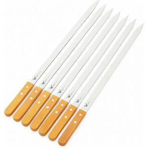 Set di 8 Spiedini per Barbecue in Acciaio Inox Resistente con Manici in Legno 23'' X 5/8'' con Borsa Mimetica Inclusa - Product Image 1