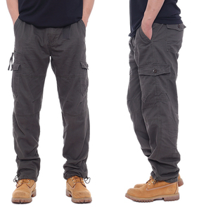 Pantalones Cargo de Lona Transpirables con Bolsillos Laterales Elásticos, Color Caqui, Estilo Urbano, Holgados, de Algodón de Alta Calidad, Personalizados, para Hombre, Venta al Por Mayor OEM - Product Image 5