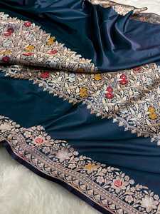Sari traditionnel Banarasi en soie Mashru Meenakari, tissé à la main, motif floral, tenue de mariée ethnique, pour fêtes, haut de gamme, séchage rapide, protection solaire - Product Image 6