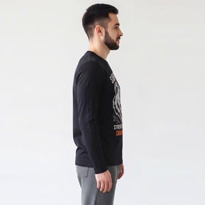 T-shirt de yoga à manches longues imprimé par sublimation pour homme, coupe ajustée, 100 % polyester, séchage rapide, haut de fitness, t-shirt à col rond pour homme - Product Image 3
