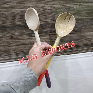 Couverts en bois avec manche en résine ou ensembles de cuillères en bois ou couverts de cuisine en bois ou fourchettes en bois - Product Image 4