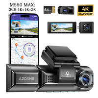 Cámara para Auto AZDOME 4ch 3 2ch, 4K 2K 1080P HD Wifi, Super Visión Nocturna, GPS, Adas, 4G Streaming, Espejo Retrovisor, Cámara Delantera y Trasera