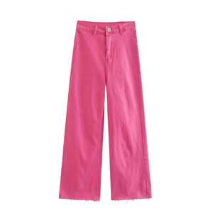 Jeans de Cintura Alta y Pierna Recta para Mujer, Denim Lavado, Color Sólido, Corte Holgado, Pantalones Casuales de Moda para Verano - Product Image 6