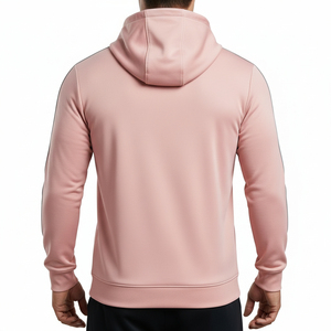 เสื้อแจ็คเก็ตฮู้ดซิปเต็มตัวสำหรับผู้ชาย โพลีเอสเตอร์ 100% น้ำหนักเบา เหมาะสำหรับวิ่ง ออกกำลังกาย เล่นกีฬา ชุดลำลอง ราคาขายส่ง OEM - Product Image 2