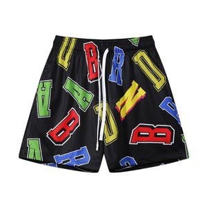 Shorts rétro en maille avec imprimé graphique zigzag chevron, respirants en polyester, au-dessus du genou, pour le basketball, la gym et le streetwear - Product Image 6