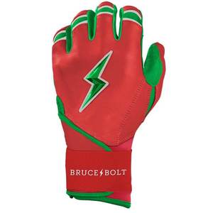 Bruce <b>Bolt</b> Red Leather Batting Gloves Padded <b>Hook</b> And Loop Closure Unisex Adult Training Baseball Batting Gloves - Product Image 5