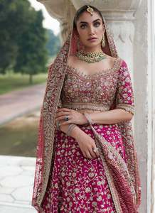Lehnga choli nupcial pakistaní hecho a mano - Product Image 3