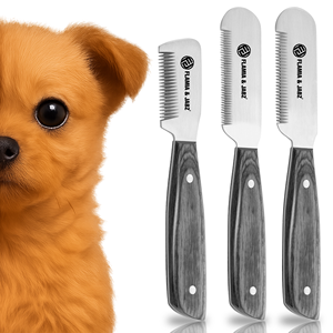 Peigne Flamia Essential Écologique à Grande Poignée Verte en Bois pour Chiens de Type Terrier – Outil Efficace de Toilettage pour Animaux de Compagnie - Product Image 1