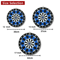 Cible de fléchettes double face en papier avec pointes en acier de 12, 15 et 17 pouces pour bar, fête et tournoi