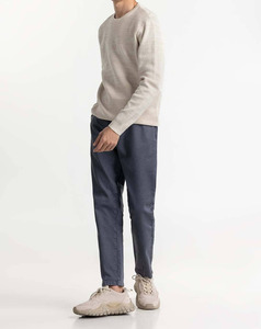 Pull en laine d'alpaga tricoté brossé avec logo personnalisé du fabricant, motif jacquard contrastant de haute qualité pour homme - Product Image 3