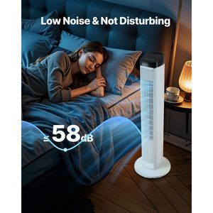 Ventilador de Torre Silencioso de 22 Pulgadas con Oscilación de 70 Grados, 3 Velocidades, 4 Modos, Temporizador de 12 Horas, Ventilador de Pedestal Oscilante Portátil de 70 Grados para Interiores - Product Image 2