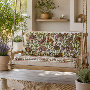 Luxury Living Room Square Bohemian Hand Aari Embroidered Cushion <b>Cover</b> 100% Cotton 16" Zipper Closure Reusable Sustainable - Product Image 4