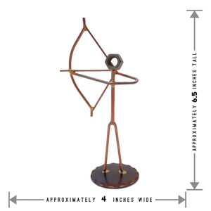 Figurine d'archer en métal soudé fait main, statue de tir à l'arc en fer de récupération, sculptures de table artisanales avec arc et flèches pour la décoration - Product Image 4