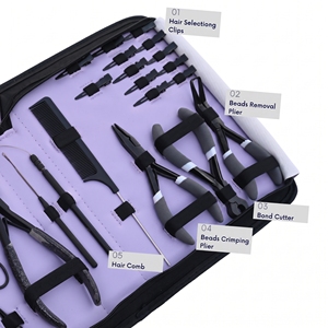 Kit d'outils professionnels pour extensions capillaires avec pince à micro-perles, applicateur de ruban adhésif, coupe-ruban et peigne - Product Image 5