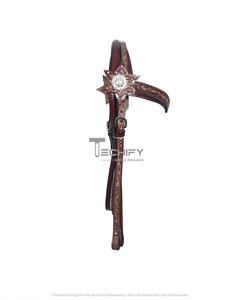 Conjunto de cabezada y pechopetral de cuero repujado a mano de primera calidad, equipo ecuestre occidental, brida y pechopetral ajustables para montar. - Product Image 3