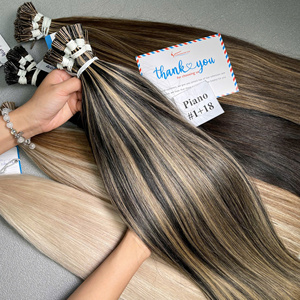 Extensions de cheveux en kératine couleur piano en gros, 100 % cheveux humains, pointe plate, pré-collées, double épaisseur, pointes épaisses - Product Image 5