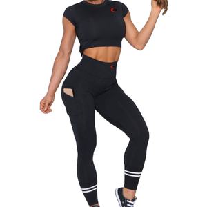 Latest Design Logo Custom Yoga Set for <b>Women</b> Seamless High Waist Gym Wear Yoga Set Workout Fitness Gym Wear Set - Product Image 1