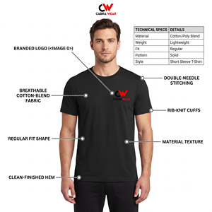 Men's Casual Solid Pattern Jersey <b>T</b>-<b>Shirt</b> 100% Cotton Custom Logo Designer Printed Breathable Regular Fit Size <b>6XL</b> - Product Image 5