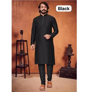 Conjunto de Kurta y Pijama Ligero y Ecológico para Hombre, Ideal para Bodas de Verano, Festivales y Uso Casual Étnico, Disponible para la Venta - Product Image 1