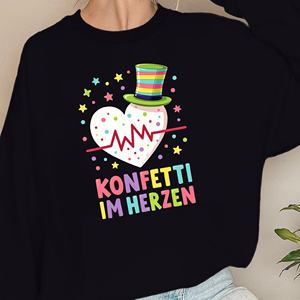 Large white <b>heart</b> with colorful confetti women's <b>sweatshirts</b> - Product Image 4