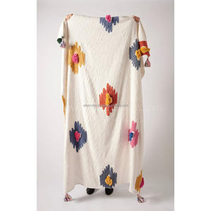 Minimal Decorative Boho Tufted Bedding <b>Throw</b> Blankets with <b>Tassels</b> & Striped Durable Lightweight Boho Tufted <b>Throw</b> Sofa Blankets - Product Image 2