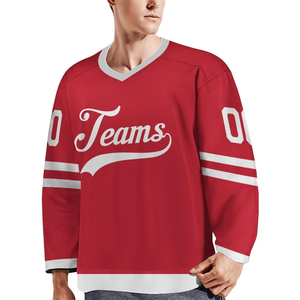 Maillot de hockey sur glace respirant et anti-transpiration, personnalisé avec impression par sublimation, vente en gros directe usine - Product Image 1